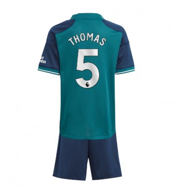 Lacne Dětský Futbalové dres Arsenal Thomas Partey #5 2023-24 Krátky Rukáv - Tretina (+ trenírky)